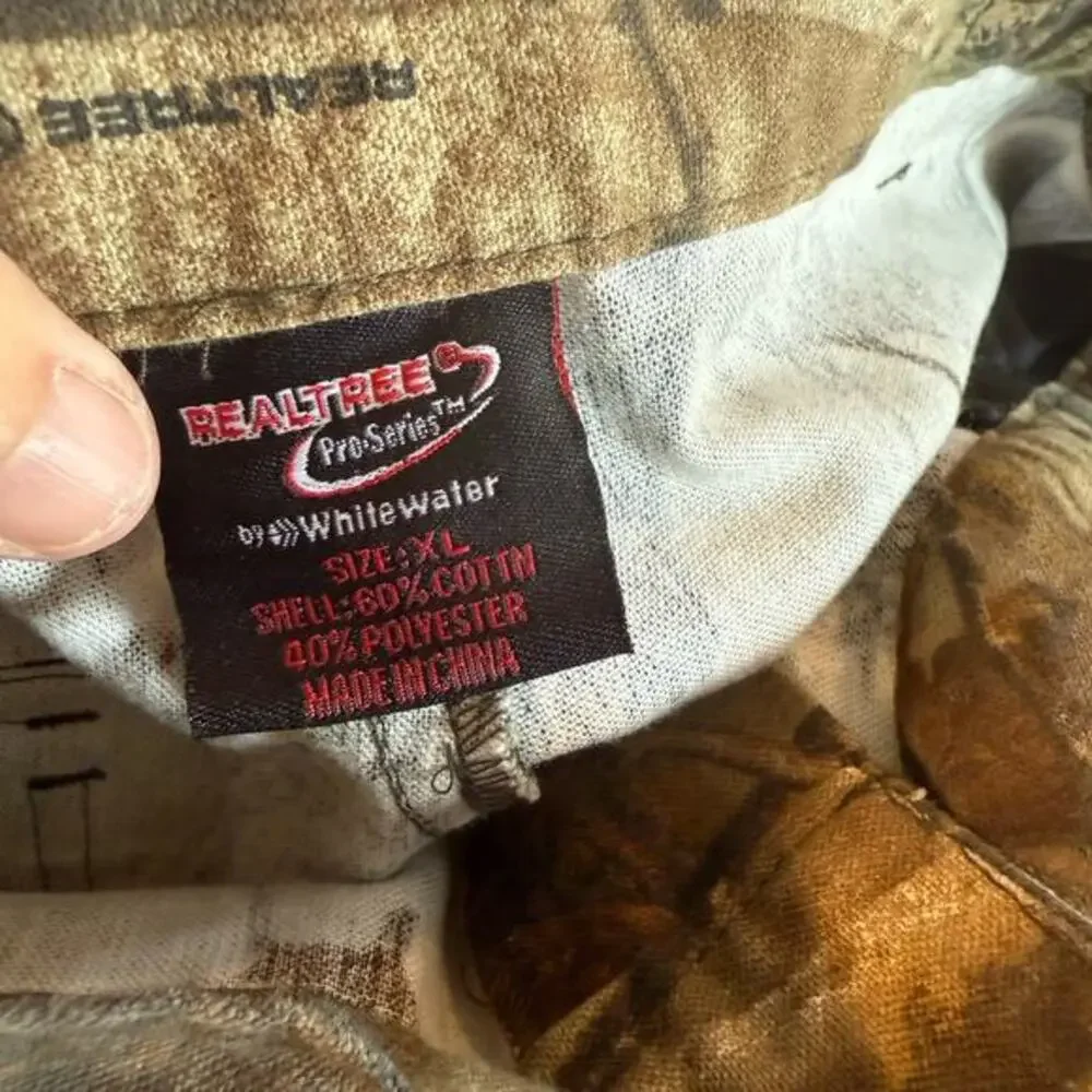 Realtree AP Camouflage Pants Mens XL Cargo Pocket Hunting Adjustable Waist‎